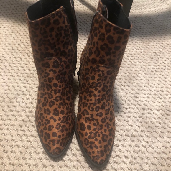 Express Shoes - NEW!   Express suede animal print boots
